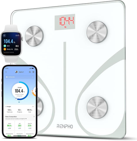 Smart Body Weight Scale – Rechargeable Digital BMI Scale with 13 Health Metrics, App Sync & Custom LED Light Reminders – Elis Chroma
