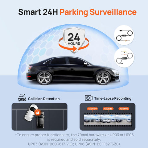 70mai 2K Wifi Dash Cam M310 – Smart Voice, 1296P QHD, Night Vision