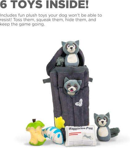 Hide A Raccoon Plush Dog Puzzle Toy