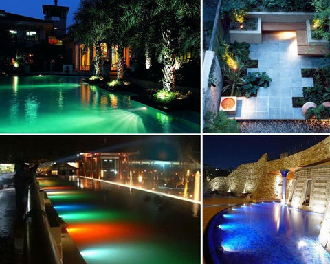 Waterproof Underwater Spot Lights Multicolour RGB Aquarium Lights with Remote Control – IP68 LED Pond, Fish Tank & Pool Lighting, UK Plug, Set of 4