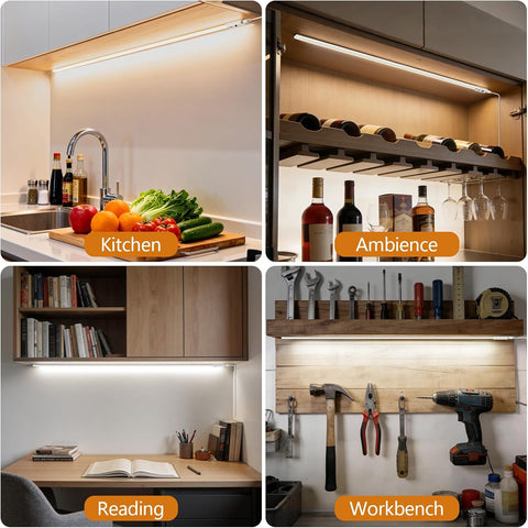 SIBI LIGHTING 100cm Dimmable Under Cabinet Kitchen Lights – Hand Wave LED Strip Light with 1090 Lumens, 5 Colour Temperatures & Stepless Dimming - Make Every Worktop Feel Easier to Use
