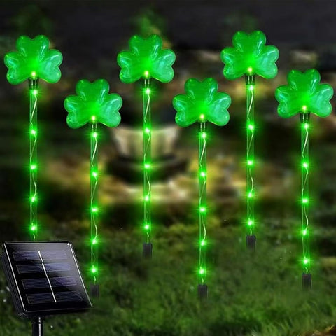 St Day Shamrocks Lights Shamrocks Stake LED Solar Lights