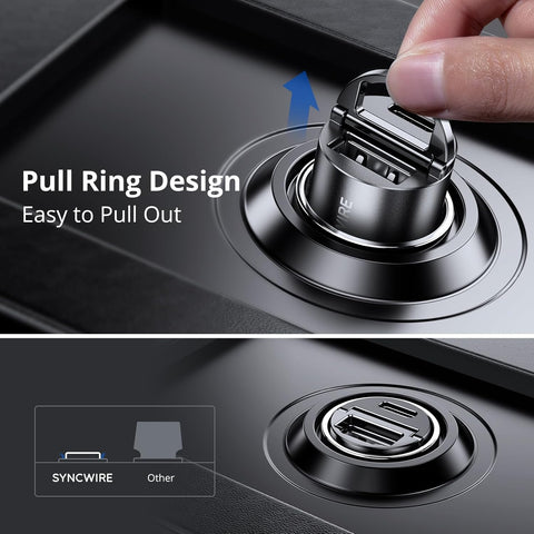 Syncwire USB C & USB Car Charger 12V PD30W QC3.0 Fast Charging