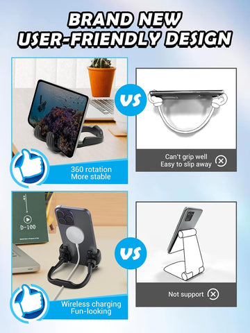 Black Thumbs Up Phone Stand – Lazy Desk Holder for iPhone & Smartphones