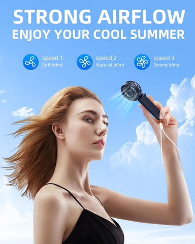 Portable Handheld Fan Foldable 1800mAh 3 Speeds
