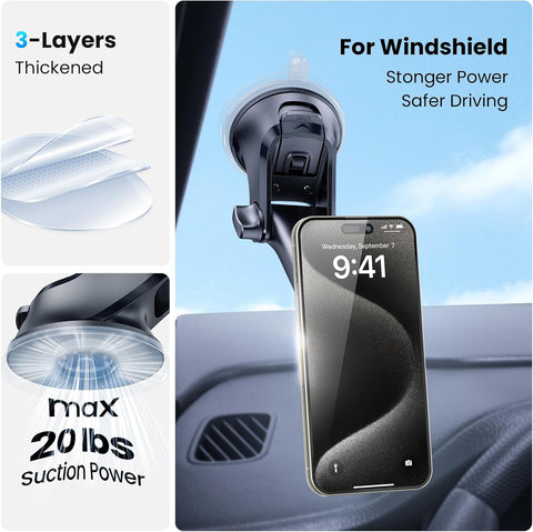 APPS2Car Magnetic Phone Car Mount Dashboard & Windscreen Holder