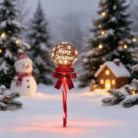 Solar Christmas Lights - Snowflake Holiday Decor, Solar Pathway Lights