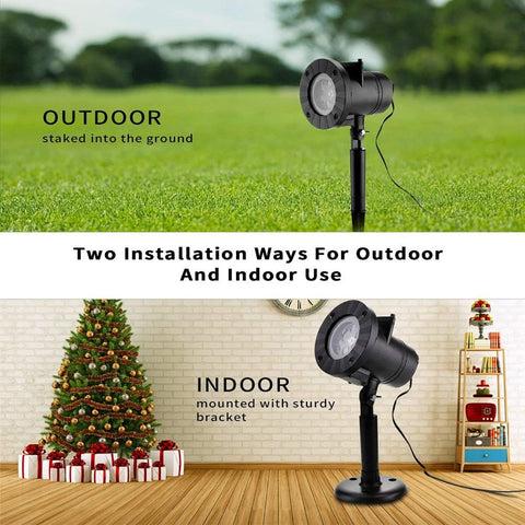 TEDD Christmas Projector Lights – Waterproof LED Landscape Projector with 12 Replaceable Festival Patterns for Indoor & Outdoor Garden, House, Wall & Party Decorations
