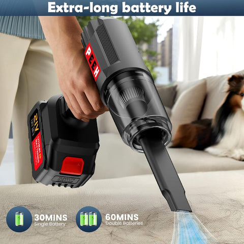Handheld Cordless Vacuum Cleaner Black – Portable Car & Home Vacuum