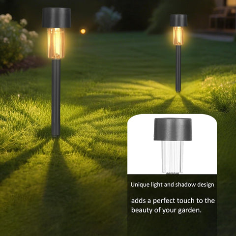 Hqynss Solar Lights Outdoor Garden,12 Pack Solar Stake Lights,Warm White