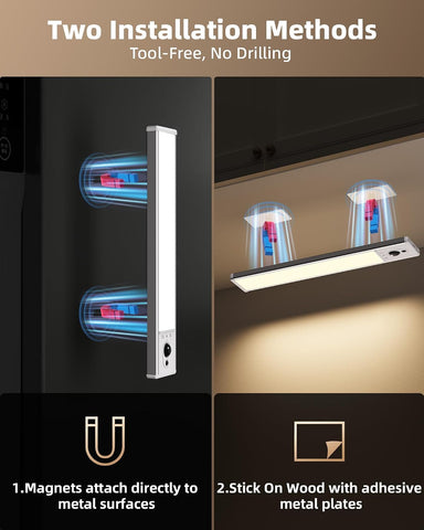 5 Pack Motion Sensor Under Cabinet Kitchen Lights – 2400mAh Rechargeable Wireless LED Cupboard Lights with Remote, Dimmable 3500K Warm White - Light Up Dark Spaces Without Reaching for the Switch