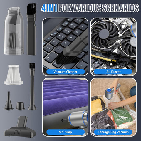 Handheld Vacuum Cleaner 25000Pa Powerful Mini Car Hoover Blue