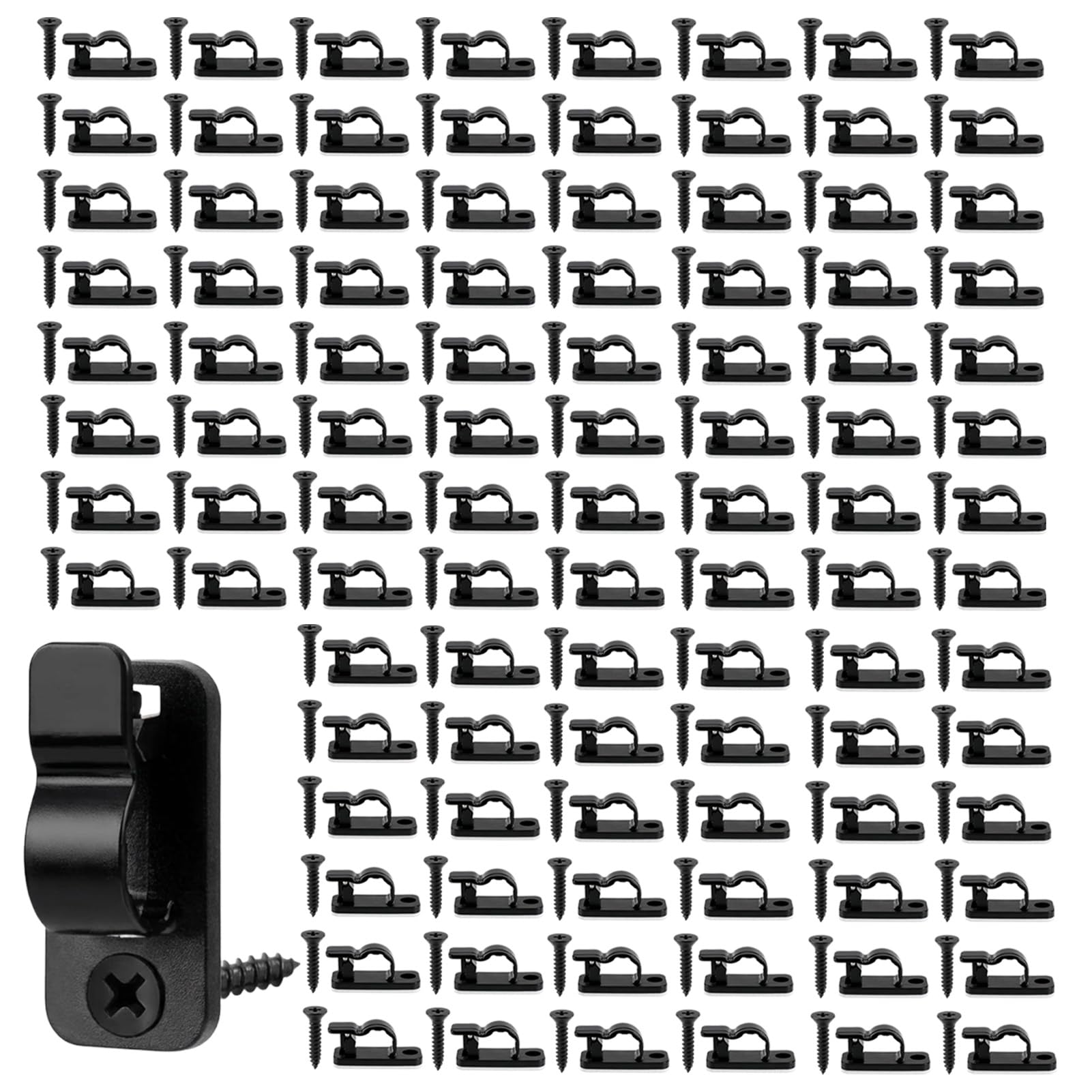 60 Pack Outdoor String Light Clips Screw-in Hooks – Garden Hooks for Fairy Lights, Garden Lighting & Decorative Cables – Keep Every Light Neat, Secure and Exactly Where You Want It