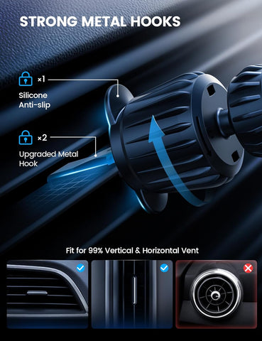 Lamicall 15W Magnetic Wireless Car Charger for iPhone – Black