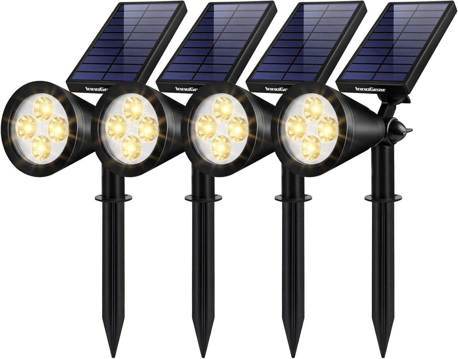 AUDERWIN Solar Spot Lights Outdoor Waterproof, 3 Packs, Cool White