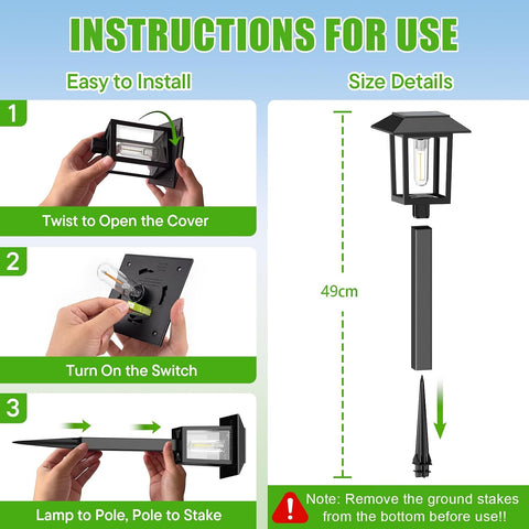 Solar Lights Outdoor Garden, 6 Pack LED Garden Solar Lights Waterproof, Solar Powered Pathway Lights for Yard, Patio, Landscape, Walkway, Path (Warm White)