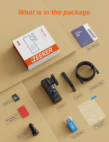 iZEEKER 2.5K QHD WiFi Dash Cam with Night Vision