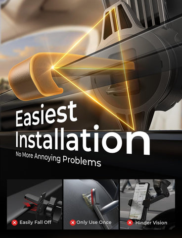 LISEN Phone Holder for Cars – 360° Adjustable Long Arm Air Vent Mount, Universal Car Phone Holder for iPhone & Samsung, Pink