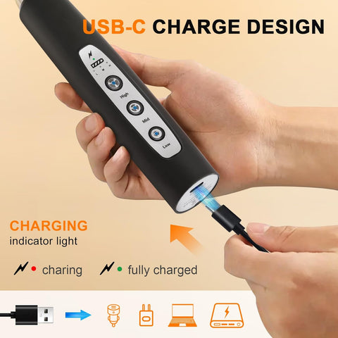 Rechargeable Milk Frother Handheld 3 Speed Electric Drink Mixer Wand