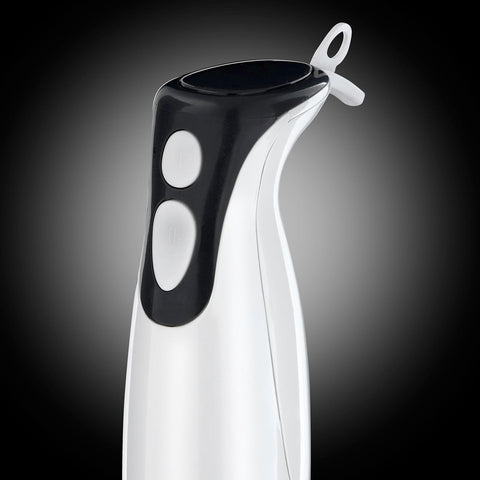 Food Collection Hand Blender - 200W | 2 Speed Settings, Stainless Steel Blades, Easy-Clean Detachable Leg - White [22241]