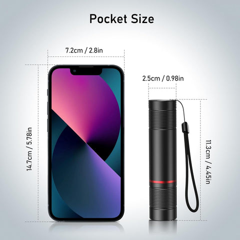LED torch with 4 modes High Low Strobe SOS