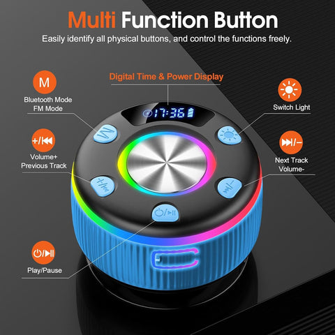 Multifunctional control device with digital display and colorful buttons on a black background