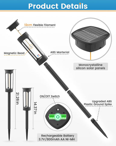 VOLISUN Solar Lights Outdoor Garden,4 Pack LED Garden Lights Solar Powered Waterproof, Landscape Lighting,Cool White Auto On/Off Pathway Lighting for Patio, Lawn, Yard, Landscape, Walkway, Path