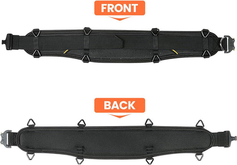 Padded 29'' Tool Belt for Men, Adjustable Work Belt with Heavy Duty Buckle Back Support for Carpenters, Electricians & Gardeners