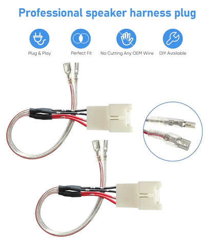 Bangjia Car Door Speaker Wiring Harness for Ford & Mazda 4PCS