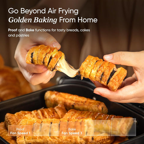 Air Fryer TurboBlaze 6L – Compact Oil-Free Cooker with 9 Functions, 5 Fan Speeds, 110+ Recipes, Non-Stick & Dishwasher Safe