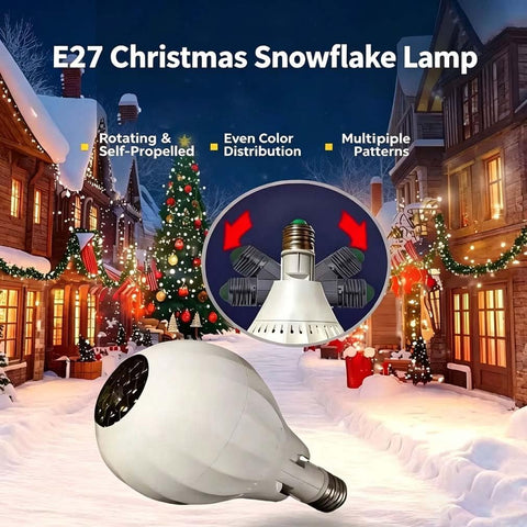 Keeplus Rotating Christmas Projector Bulb E27 – 16 Pattern Dynamic Festive Projection Light for Christmas, Halloween, Bedrooms & Seasonal Décor