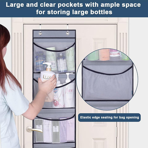 Cragmut 2 Pack Over The Door Storage Organiser, 10 Mesh Pockets, Grey – Make Every Inch of Space Work Smarter