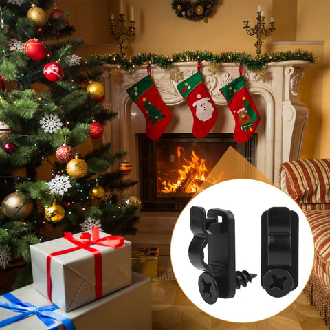60 Pack Outdoor String Light Clips with Screw-in Hooks – Black Stainless Steel Q-Hangers with Safety Buckles for Garden, Patio, Fence & Christmas Decorations