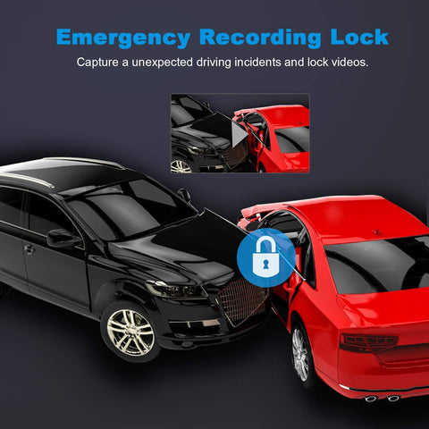 1080P Dual Dash Cam Front and Rear with 32GB SD Card – Black