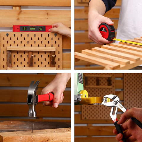 Cordless Drill Tool Kit Set: DEKO 20V Power Drill Tool Box with Battery Electric Drill Driver for Men Home Hand Repair Basic Toolbox Tools Sets Drills Case,186 Pieces(Red)