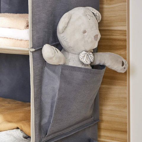 YOUDENOVA Hanging Wardrobe Organiser, 6 Shelves with Side Pockets, Grey – Make Every Shelf Count