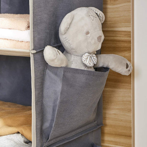 YOUDENOVA Hanging Wardrobe Organiser, 6 Shelves with Side Pockets, Grey – Make Every Shelf Count