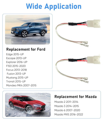 Bangjia Car Door Speaker Wiring Harness for Ford & Mazda 4PCS