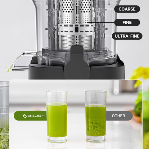 Cold Press Juicer Machine Slow Juicer 145mm Large Chute Stainless Steel
