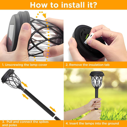 HELESIN Garden Lights Solar Powered, 6 Pack Solar Lights Outdoor Garden
