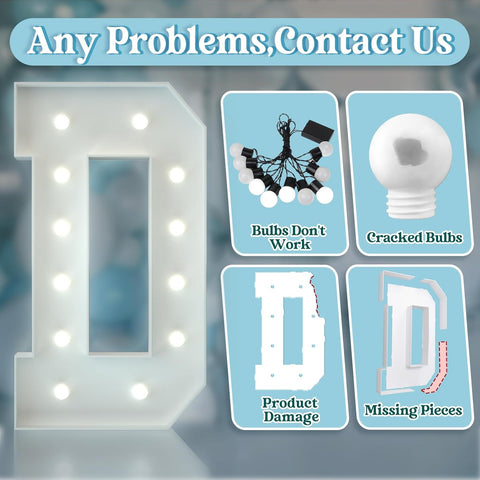 4FT Light Up Letter D – Birthday & Party Marquee Decoration – UK
