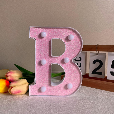 Light Up Letter B LED Pink Night Light