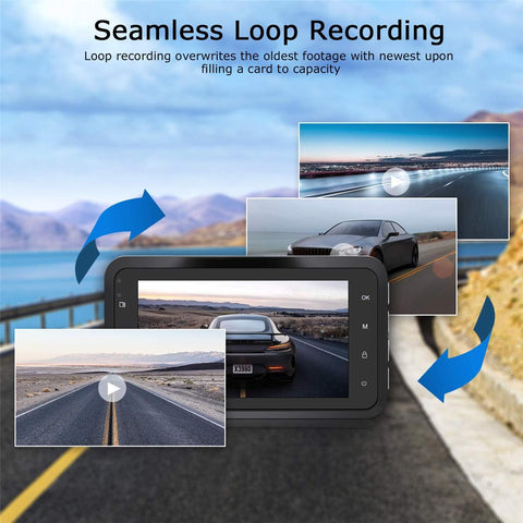 Dash Cam Front & Rear 1080P Dual Camera Car DVR with Night Vision