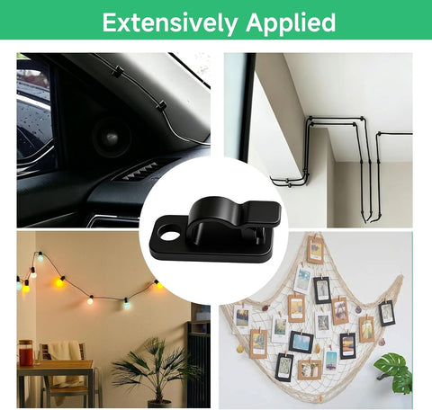 120 Pack String Light Clips with Screws – Dewbeat Outdoor Garden Light Hooks with Adhesive Mounting for Fences, Patios & Balconies – Keep Your Favourite Spaces Beautifully Lit