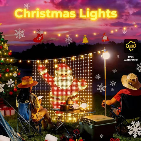 Christmas LED Curtain Lights – 400 RGB Smart Bluetooth App & Remote-Control Window Decorations for Festive Displays – Turn Your Windows into a Christmas Light Show