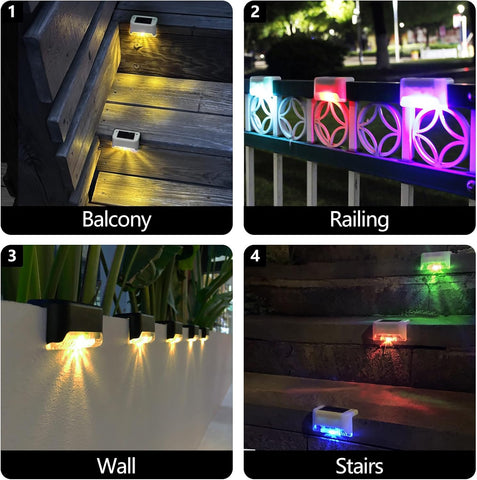 Solar Garden Step Lights, 16-Pack Warm White LED Deck Lights, Waterproof Outdoor, Modern Style, Solar Powered for Steps, Fence, Pathways, IP44 Rated