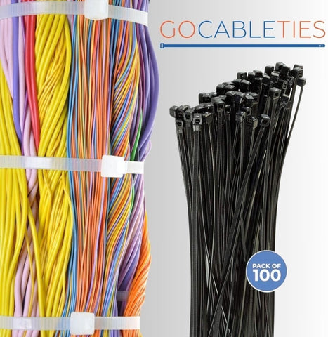 Black Nylon Cable Ties 300mm x 3.6mm Pack of 100