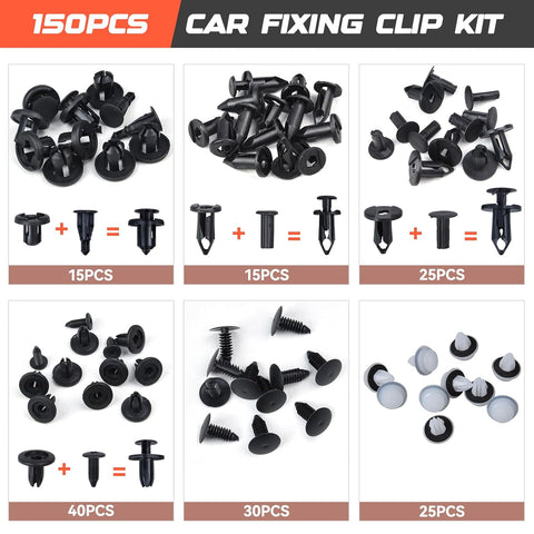 Preciva 155pcs Car Retainer Clips Set – Universal Bumper & Trim Fasteners Kit