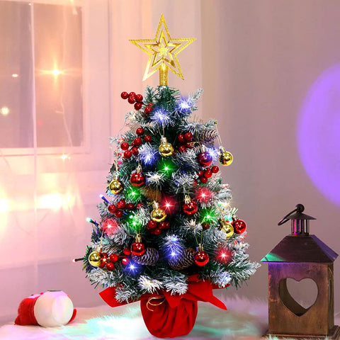 2 Packs Solar Christmas Tree 35.8in Outdoor Prelit Lighted Christmas Tree