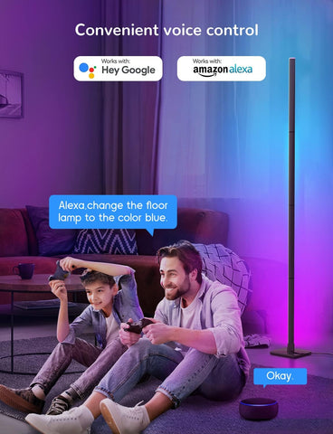 Lamp in lounge with warm ambient setting



